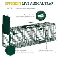 Outsunny Metal Rat Trap with Single Door, for Small Animals, Dark Green(m-6)