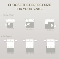 HOMCOM Modern Geometric Rug, Thick & Plush, Non-Slip, 230 x 160 cm – Cream, Living Room/Bedroom/Office(m-6)