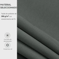 Outsunny Techo de Repuesto para Toldo 382x240 cm Lona para Toldo con Dobladillo Protección UV Impermeable para Patio Gris(m-4)