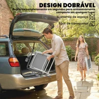 Outsunny Conjunto de 4 Cadeiras de Campismo Dobráveis Cadeiras de Jardim com Tecido Textilene Respirável 58x62x97 cm Cinza Claro(m-5)