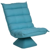 HOMCOM Fotel relaksacyjny, obrotowy, ekoskóra, 62 cm x 70 cm x 95 cm, niebieski(m-1)