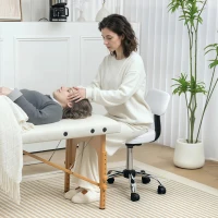 HOMCOM 360° Swivel Seat Salon Stool - White(m-2)