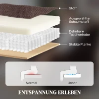 HOMCOM Massage-Sessel, 8 Vibrationspunkte, 5 Modi, Lendenheizung, verstellbar, drehbar, Polstersessel, Braun(m-7)