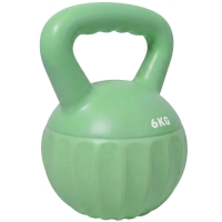 SPORTNOW Kettlebell Kogelgewicht 6 kg met zand gevuld voor beginners thuis krachttraining 17 x 17 x 23 cm Groen