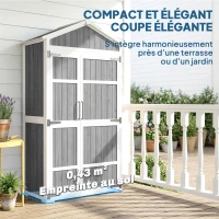Outsunny Armoire de Jardin Abri de Jardin Étanche avec Toit en Métal Double Porte pour Outils de Jardinage 105x55x179cm Gris(m-9)