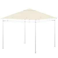 Outsunny Tetto di Ricambio per Gazebo 3x3m in Poliestere con Prese d'Aria e Fori di Drenaggio, Crema(m-11)