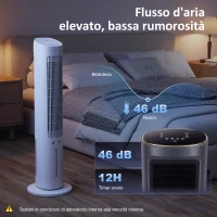 HOMCOM Raffrescatore d'Aria 3-in-1, Torre, Serbatoio 3 Litri, Portatile, Bianco.(m-7)