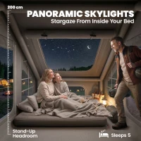 Outsunny Dmuchany namiot 5–8 osób Szybkie rozstawienie Wodoodporny 5000 mm i Wiatroodporny z pompką, otworem na piecyk i oknem dachowym(m-6)