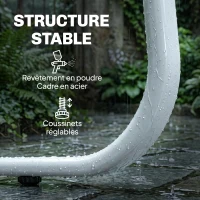 Outsunny Salon de Jardin 4 Pièces avec Canapé 2 Places, 2 Fauteuils et Table, en Acier Textilène Verre Trempé, 112x73x74 cm, Kaki(m-7)