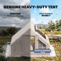 Outsunny Dmuchany namiot 5–8 osób Szybkie rozstawienie Wodoodporny 5000 mm i Wiatroodporny z pompką, otworem na piecyk i oknem dachowym(m-5)