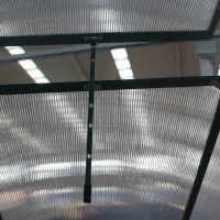 Outsunny 8 x 12ft Aluminium Greenhouse Polycarbonate Walk in Garden Greenhouse Kit with Adjustable Roof Vent, Double Sliding Door, Rain Gutter and Foundation, Clear(m-12)