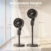 HOMCOM 20 dB Silent Standing Fan for Bedroom, 39" Pedestal Fan with Remote, 90° Oscillating, 8 Speeds, Adjustable Height, Black(m-3)