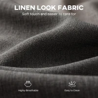 HOMCOM Upholstered Rocking Chair Retractable Footrest Rocker Chair High Back for Living Room Grey(m-7)