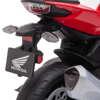 HOMCOM Mota Elétrica com Licença HONDA para Crianças de 3-5 Anos Mota a Bateria 6V com Farol Buzina Música 90x44x52cm Vermelho(m-11)