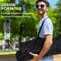 Outsunny Set 2 Sedie da Campeggio Pieghevoli con Poggiapiedi e Portabicchieri, 82x50/100x88 cm, Grigio(m-6)