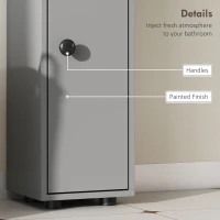 kleankin Szafka łazienkowa, 4 półki, szuflada, płyta wiórowa, smukły design, szara(m-6)