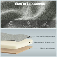 HOMCOM 3-in-1 Schlafsessel, Ausziehbarer Sofa-Bett Sessel mit Verstellbarer Rückenlehne, Grau(m-6)