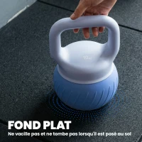 SPORTNOW Kettlebell 10 kg, haltère avec poignée Antidérapante ergonomique, haltère à boule, musculation, entraînement, Bleu(m-6)