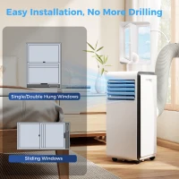 HOMCOM Portable Air Conditioner 9000 BTU, 4-in-1 Air Conditioning Unit with Cooling, Dehumidifier, Fan, Sleep Mode, White(m-8)