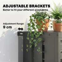 Outsunny Husă pentru aer condiționat exterior, din oțel galvanizat, Gard cu lamele pentru grădină, Gri închis(m-4)