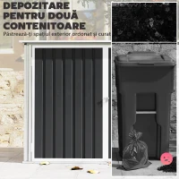 Outsunny coteț pentru tomberoane, spațiu pentru gunoi, ascunzătoare tomberoane, cutie coteț(m-4)