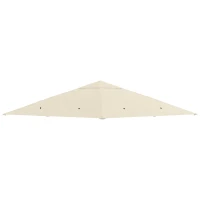 Outsunny Toile de rechange pour pavillon tonnelle tente toit de remplacement gazebo de jardin polyester 180 g/m² 3 x 3 m crème(m-1)
