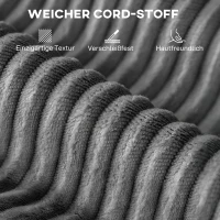 HOMCOM Chaiselongue 2 Sitzer Groß Schlafsofa 134 x 151 cm mit Becherhalter für Wohnzimmer, Grau(m-5)