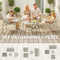 Outsunny Set Divano da Esterno con Loveseat e 2 Poltrone, Verde(m-4)