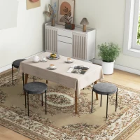 HOMCOM Zestaw 4 nowoczesnych hokerów do jadalni, szary, metalowy(m-7)