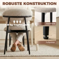 HOMCOM Esszimmerstühle Gepolstert Küchenstühle mit Stahlbeinen Beige(m-6)