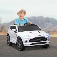 AIYAPLAY Voiture électrique enfants sous Licence Aston Martin DBX véhicule électrique 12V télécommande 106 x 62 x 51,5 cm blanc(m-10)