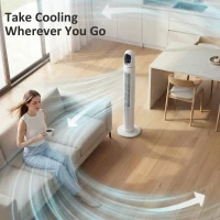 HOMCOM Tower Fan for Bedroom, Standing Floor Fan with Oscillating, 3 Modes, 3 Speeds, 24 Hour Timer, White(m-7)