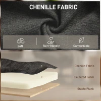 HOMCOM Accent Chair with Footstool, Swivel Lounge Chair with Chenille Upholstery, Metal Base, Dark Grey(m-6)