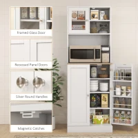 HOMCOM Two-Part Kitchen Storage Cabinet - White(m-7)