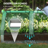 Outsunny Jardinera Exterior Grande con Mini Invernadero con Base Abierta para Patio Terraza Balcón 185x95x92 cm Gris y Verde(m-6)