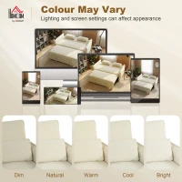 HOMCOM 2-Sitzer-Schlafsofa 3-in-1, Clic-Clac-Schlafsofa aus Chenille mit verstellbarer Rückenlehne, Becherhalter, beige(m-4)