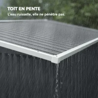 Outsunny Abri de jardin en métal cabane jardin extérieure triple porte verrouillable toit incliné aérations 234x132x185cm gris(m-6)