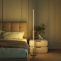 HOMCOM Lampadaire LED, lampadaire sur pied salon à intensité variable, télécommande, interrupteur à pied, Ø20x150cm, argent(m-10)