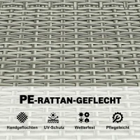 Outsunny Gartenbank Polyrattan 170L 2-Sitzer Sitzbank mit Stauraum abnehmbar Kissen Reißverschluss-Innenauskleidung Holz-Armlehne(m-8)