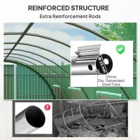Outsunny Polyethylene Upgraded Structure Walk-in Polytunnel Greenhouse, 6 x 3 m, Green(m-5)