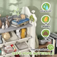 Regal dla dzieci 4-poziomowe z 9 wyjmowanymi pudełkami(m-6)