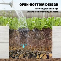 Outsunny Podwyższona Skrzynia Ogrodowa 3-poziomowa z Otwartym Dnem, Modułowe Ziołowe Łóżko DIY z Winylu(m-8)