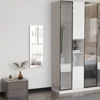 HOMCOM Miroir plein pied mural salle de bain avec LED réglable, interrupteur tactile, verre épais 4mm, 40 x 120 x 2,9cm(m-10)