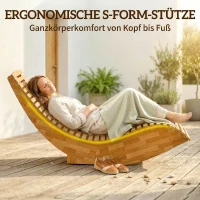 Outsunny Sonnenliege aus Akazienholz Klappbar Ergonomisch Gartenliege mit S-Form Latten-Design 60 x 156 x 77 cm(m-4)