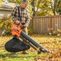 Outsunny Aspirateur-souffleur de feuilles filaire 3000w 3-en-1 avec fonction broyage, sac de collecte 40l, 4 roues, vert(m-2)