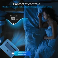 HOMCOM Climatiseur mobile 12000 BTU, climatiseur portable 4 en 1, refroidissement, déshumidificateur, ventilateur, mode nuit(m-7)