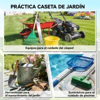 Outsunny Cobertizo de Jardín Exterior 1,37 m² 163x90x179 cm con Puerta con Pestillo y Ranuras de Ventilación Gris Oscuro(m-4)