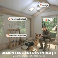Outsunny Corturi Gonflabile Impermeabile pentru Glamping cu Orificiu pentru Sobă pentru 6-8 Persoane(m-8)