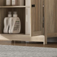 HOMCOM Móvel para Pia, Móvel de Banheiro com Armário de 2 Portas, Prateleira Ajustável, Anti-Umidade, 60 x 30 x 60 cm, Cinza(m-5)