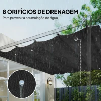 Outsunny Cobertura para Pérgola Retrátil 286x245 cm Teto de Substituição para Pérgola com Proteção UV30+ para Pérgola de 3x2,15 cm Cinza(m-6)